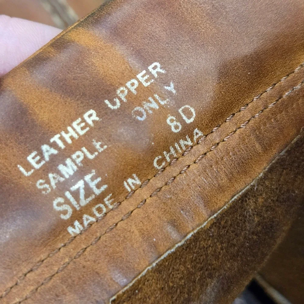 Polo Ralph Lauren Sportsman Ranger Leather Moc Toe Boots Tan 8 Rare Sample 90s